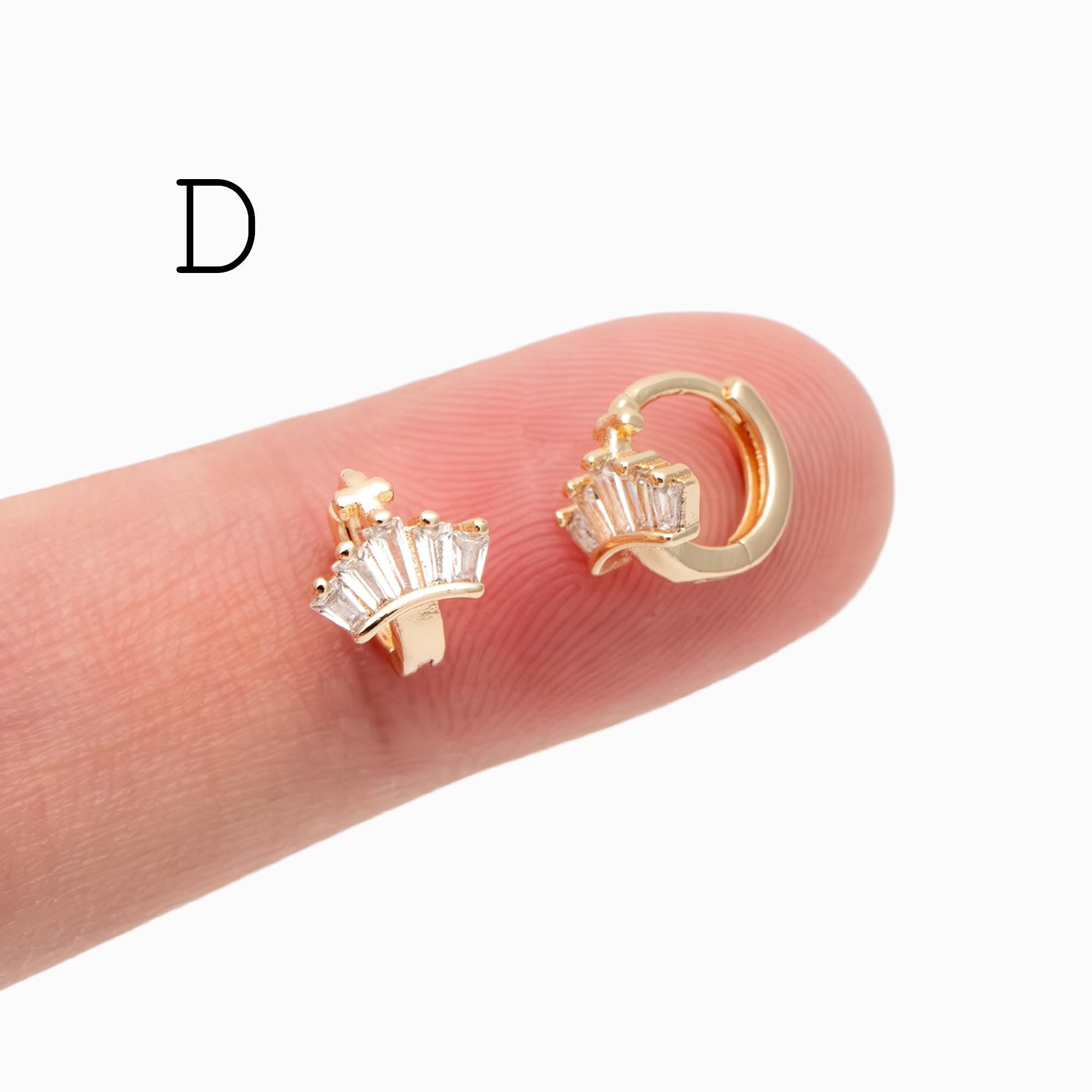 4pcs Gold Tiny Cartilage Hoop Earrings, Tragus Hoop, Rook Hoop, Helix Hoop, Cartilage Hoop, Cartilage Clicker Hoop (GB-3474)